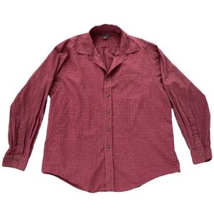 Brooks Brothers Burgundy Red Plaid Button Down Long Sleeve Shirt Men's XL